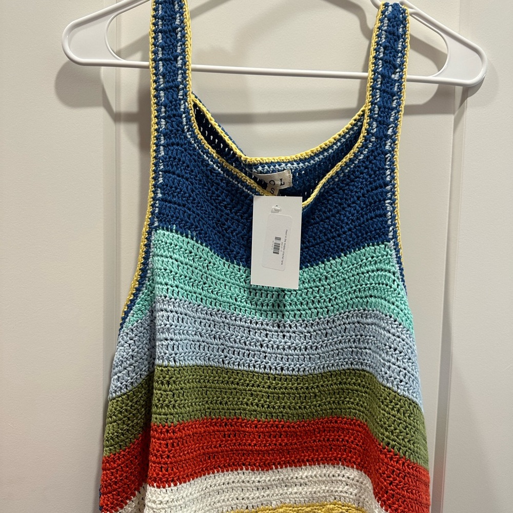 POL Colorful Crochet Tank Top